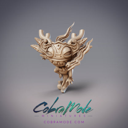 Possessed Hanzaki Warrior Haranobu, Axolotl Berserker - CobraMode | Miniature | Wargaming | Roleplaying Games | 32mm | 54mm