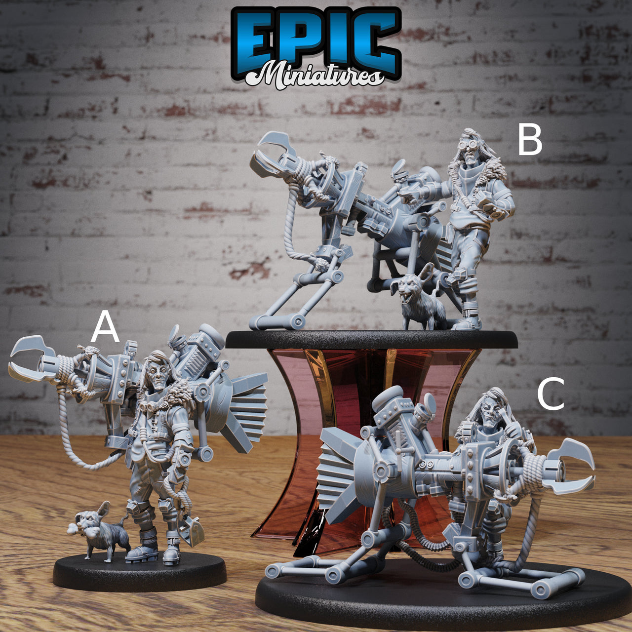 Artificer Flynn - Epic Miniatures | Steam Inventions | 28mm | 32mm | Steampunk | Engineer | Inventor | Grappling Cannon
