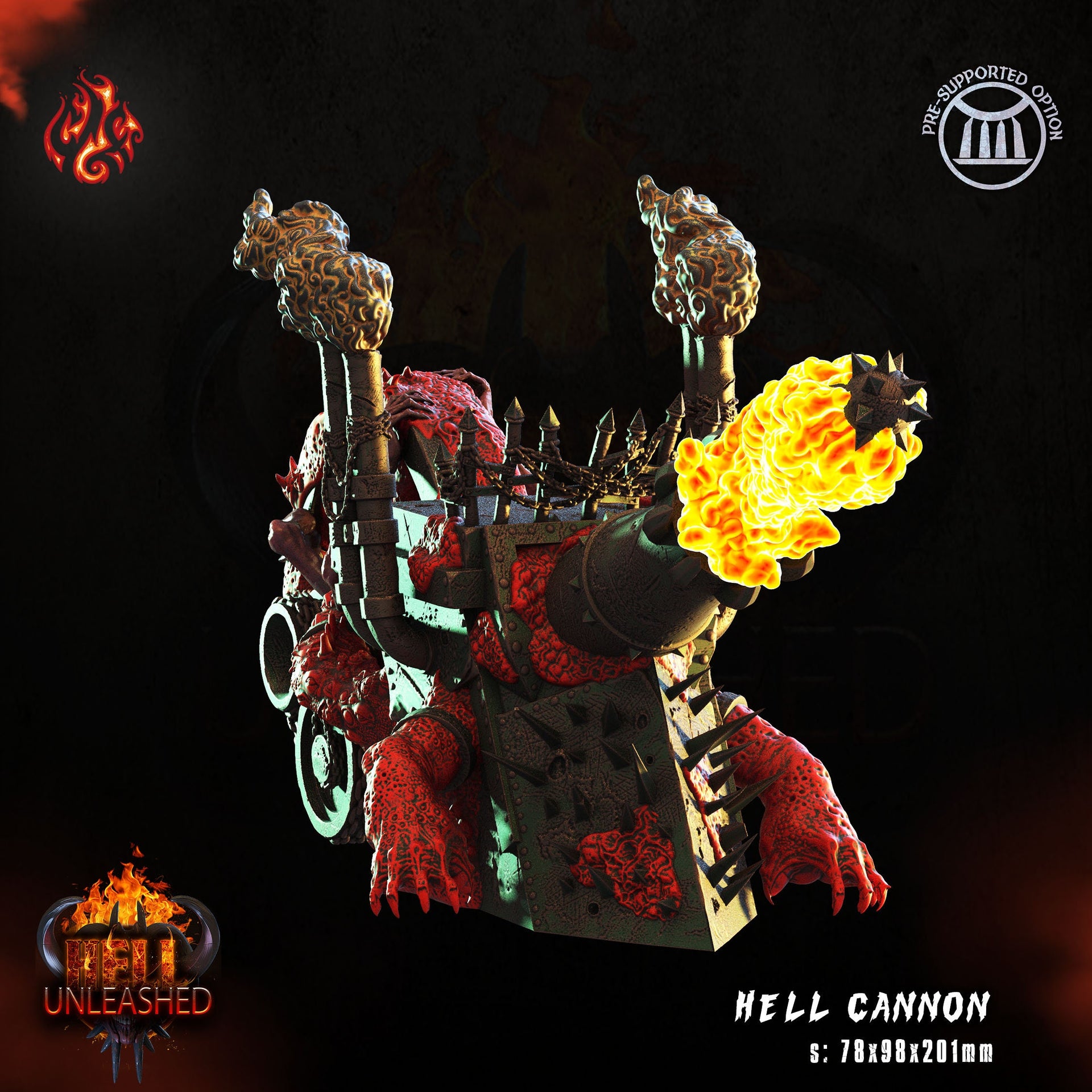 Hell Cannon- Crippled God Foundry | Hell Unleashed  | 32mm | Demon | Chaos | Tank | Artillery