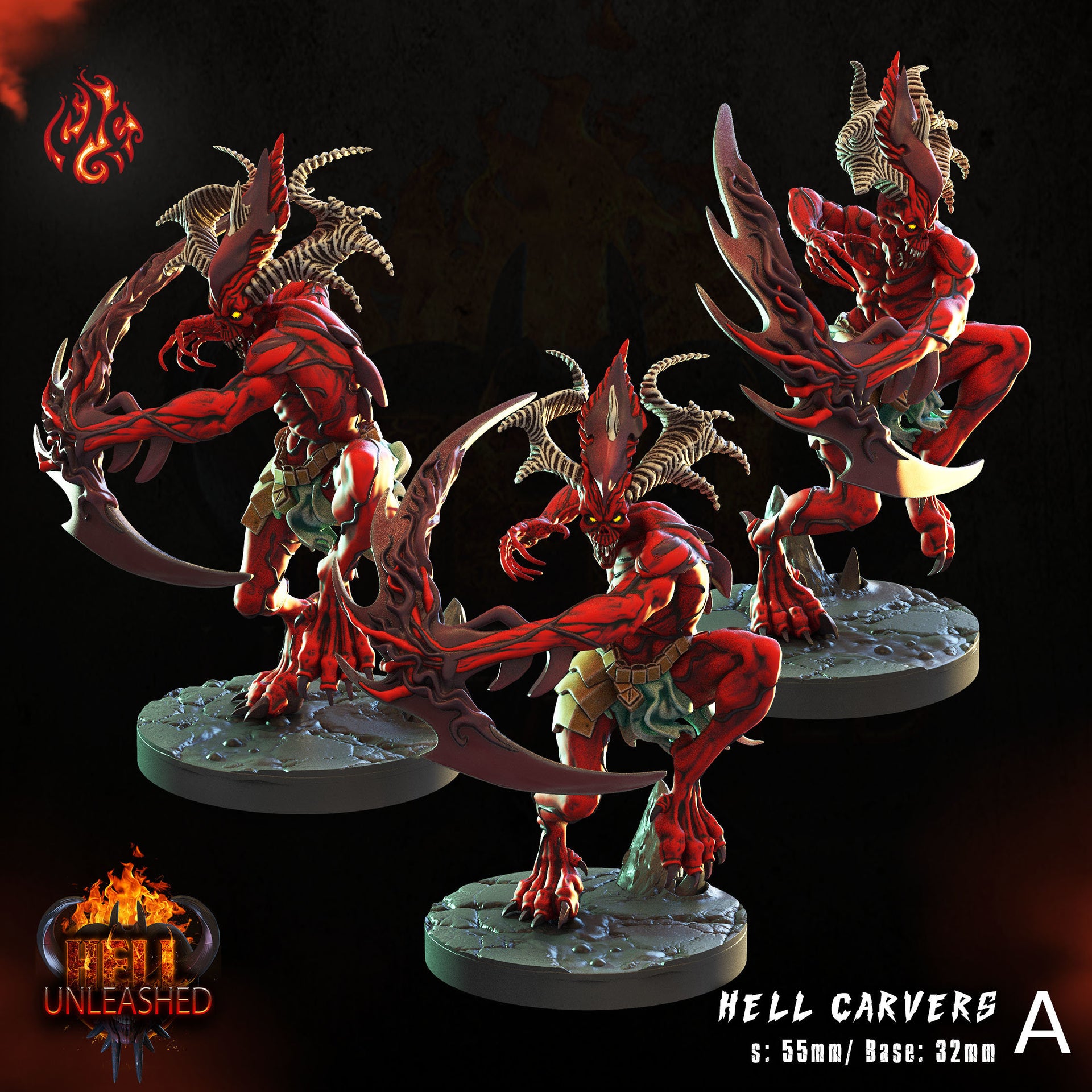 Hell Carvers - Crippled God Foundry | Hell Unleashed  | 32mm | Demon | Chaos | Blood | Berserker