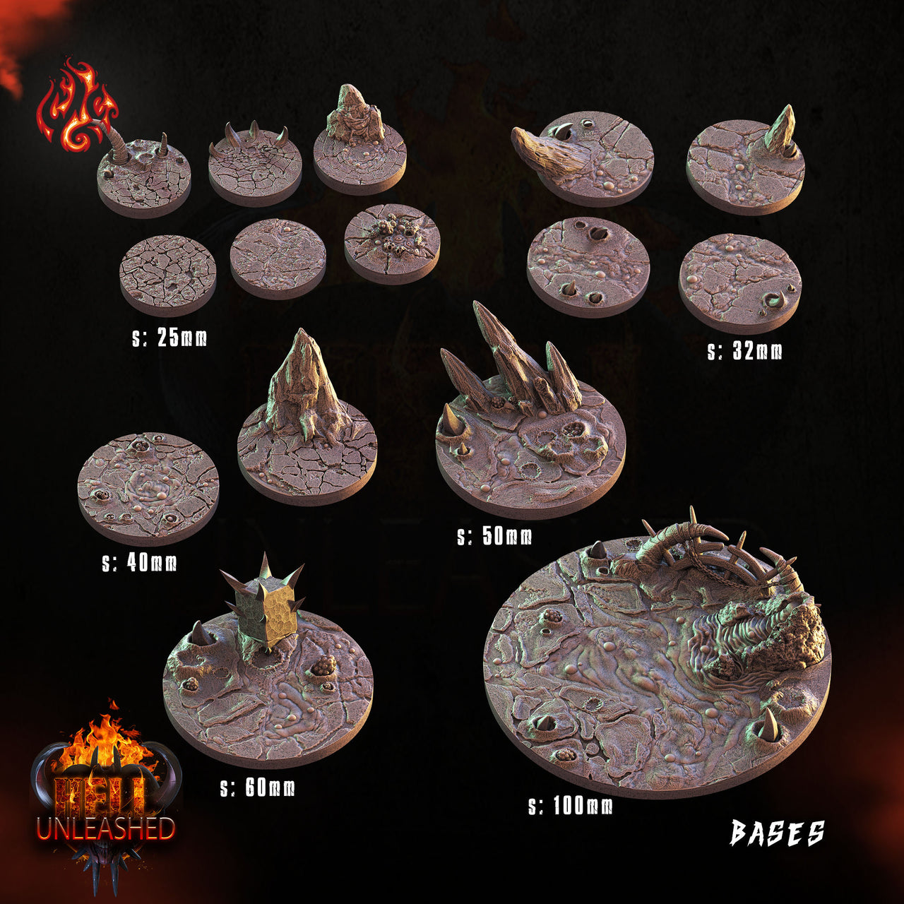 Hellscape Bases - Crippled God Foundry- Hell Unleashed | D&D  | 32mm | Corrupted | Hell | Abyss | Chaos