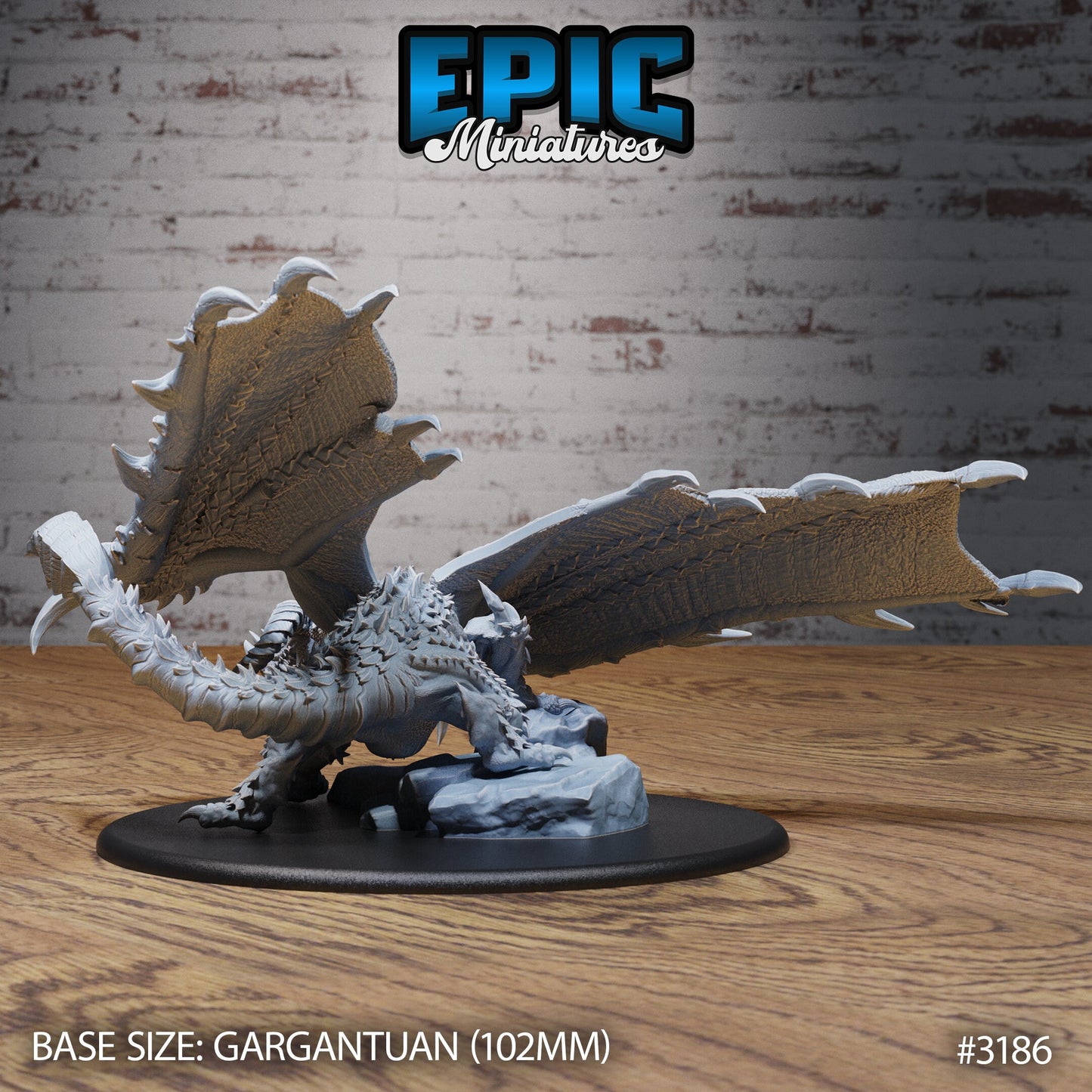 Calamity Dragon- Epic Miniatures | 28mm | 32mm | PC | Black | Ancient | Gargantuan