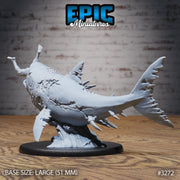 Zombie Shark- Epic Miniatures | 32mm | Pirate Scourge | Prehistoric| Undead | Megalodon