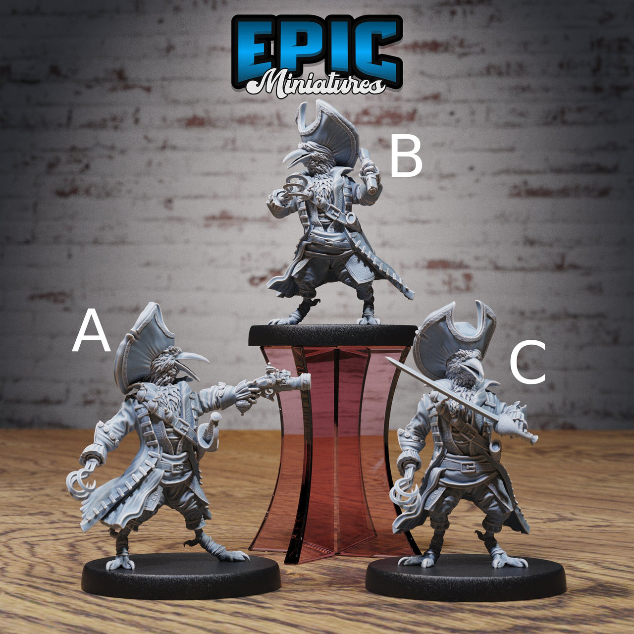 Crow Folk Pirate - Epic Miniatures | 32mm | Pirate Scourge | Captain | Swashbuckler | Rogue | Bandit
