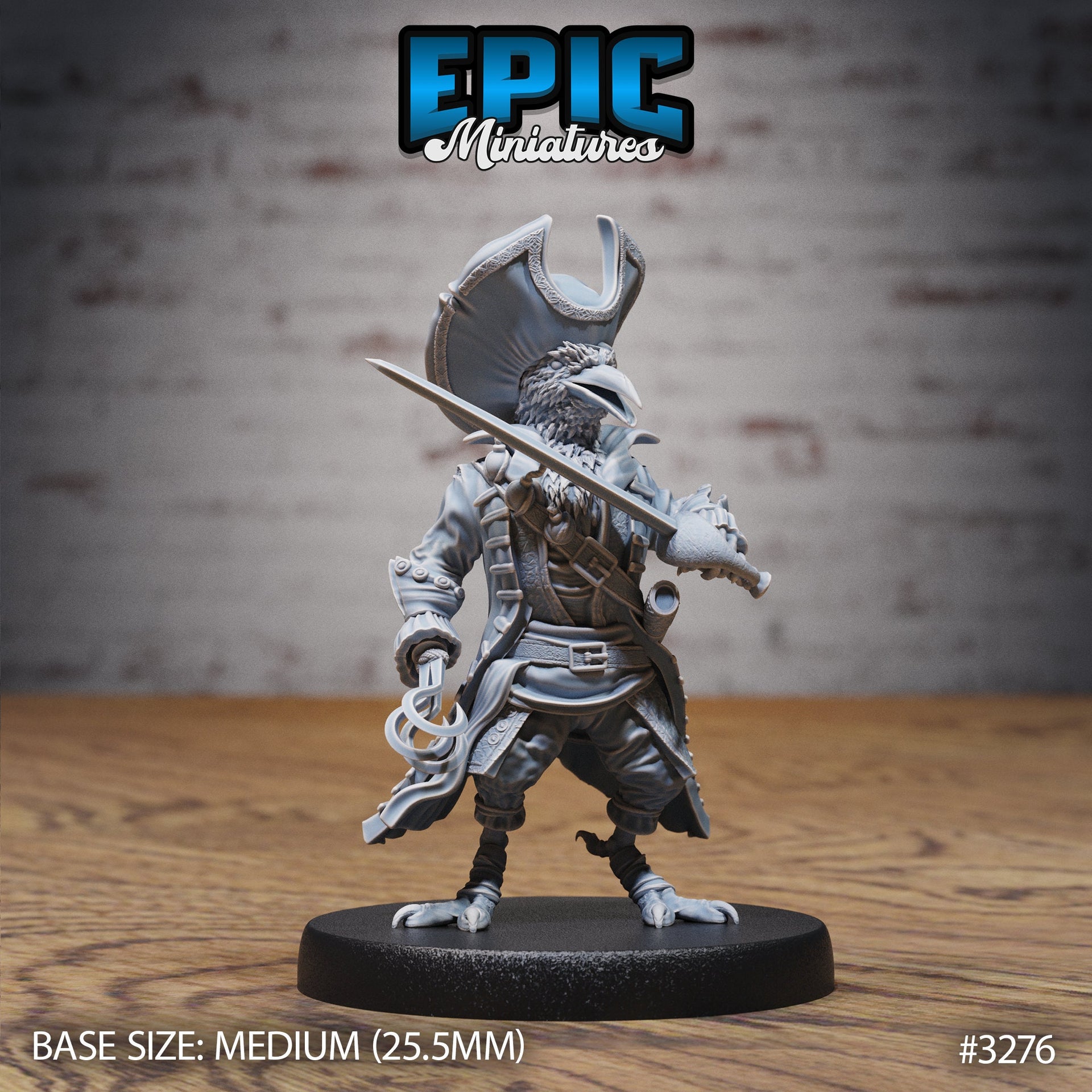 Crow Folk Pirate - Epic Miniatures | 32mm | Pirate Scourge | Captain | Swashbuckler | Rogue | Bandit