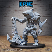 Shark Folk Anchor Pirate - Epic Miniatures | 32mm | Pirate Scourge | Sharkin | Brawler | Champion