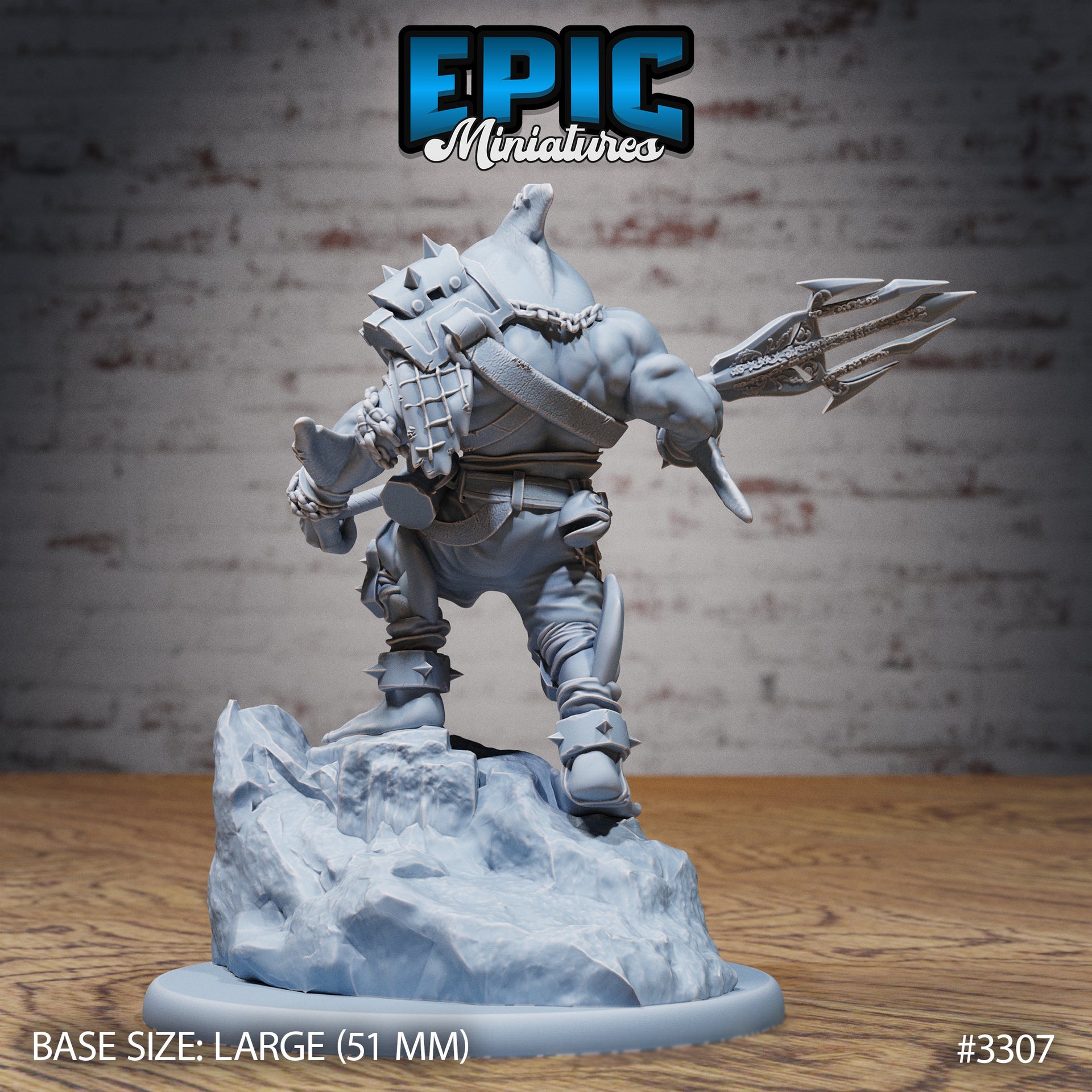 Shark Folk Anchor Pirate - Epic Miniatures | 32mm | Pirate Scourge | Sharkin | Brawler | Champion