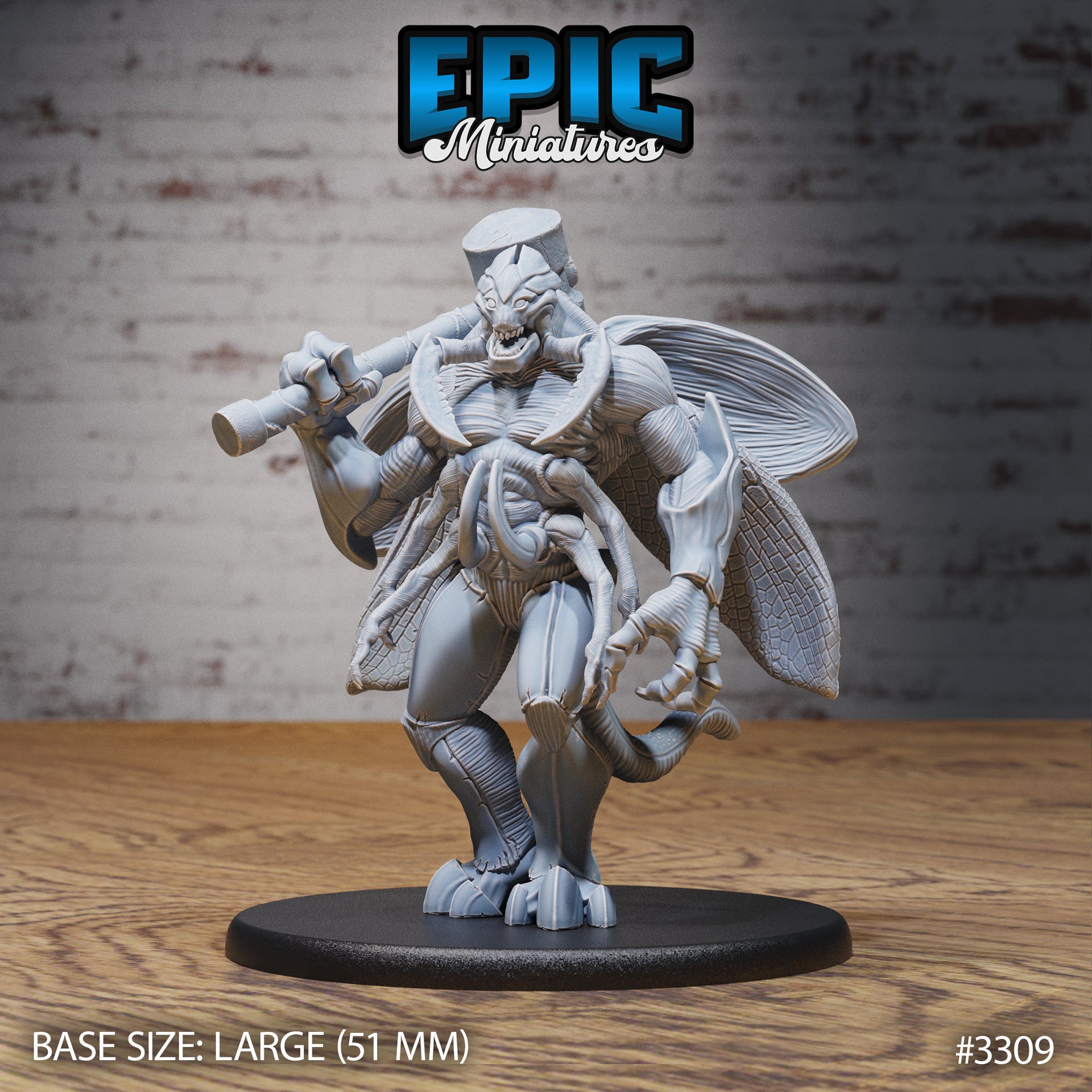 Demonic Insect General - Epic Miniatures | 32mm | Insectoid Jungle | Beetle | Hammer | Fighter | Barbarian