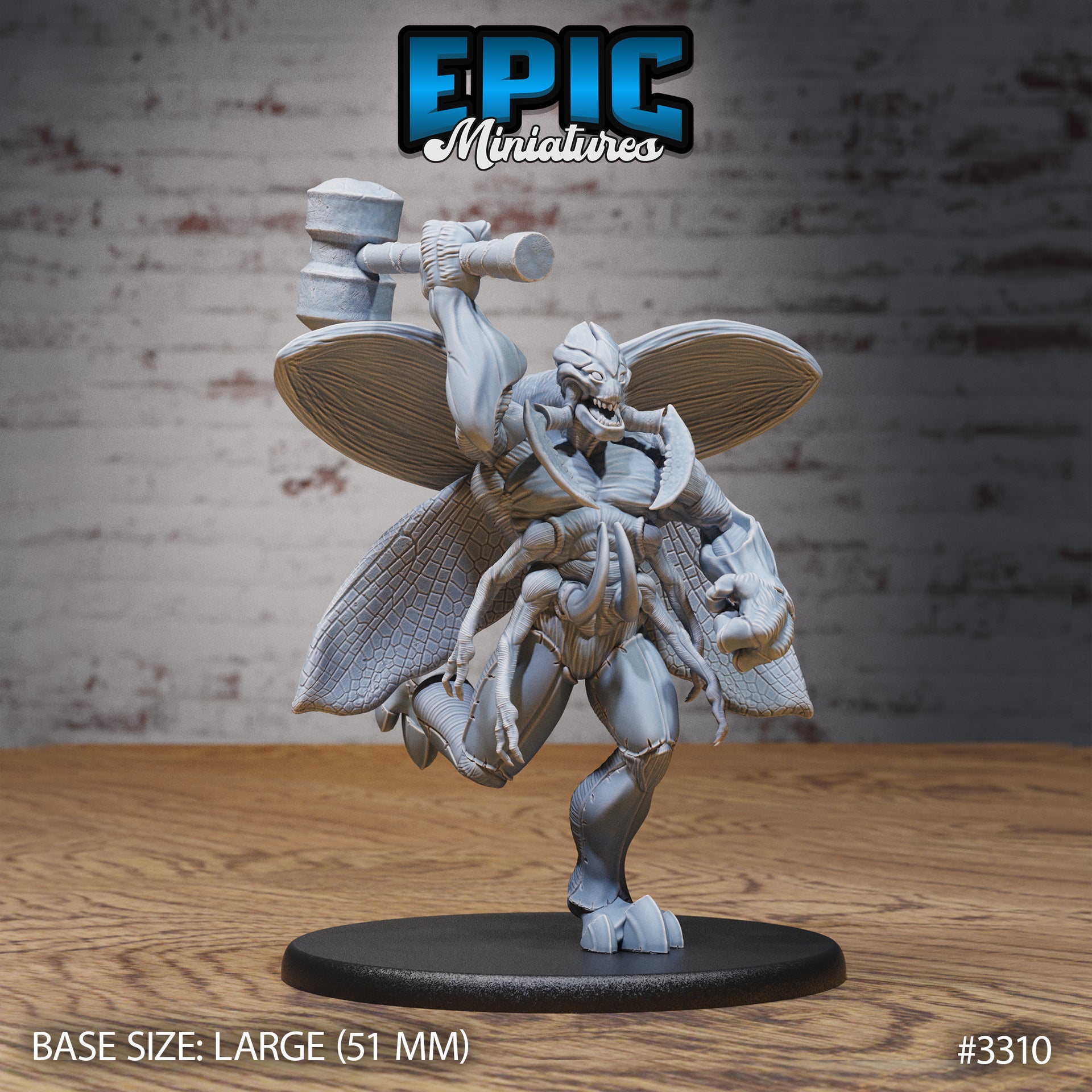 Demonic Insect General - Epic Miniatures | 32mm | Insectoid Jungle | Beetle | Hammer | Fighter | Barbarian