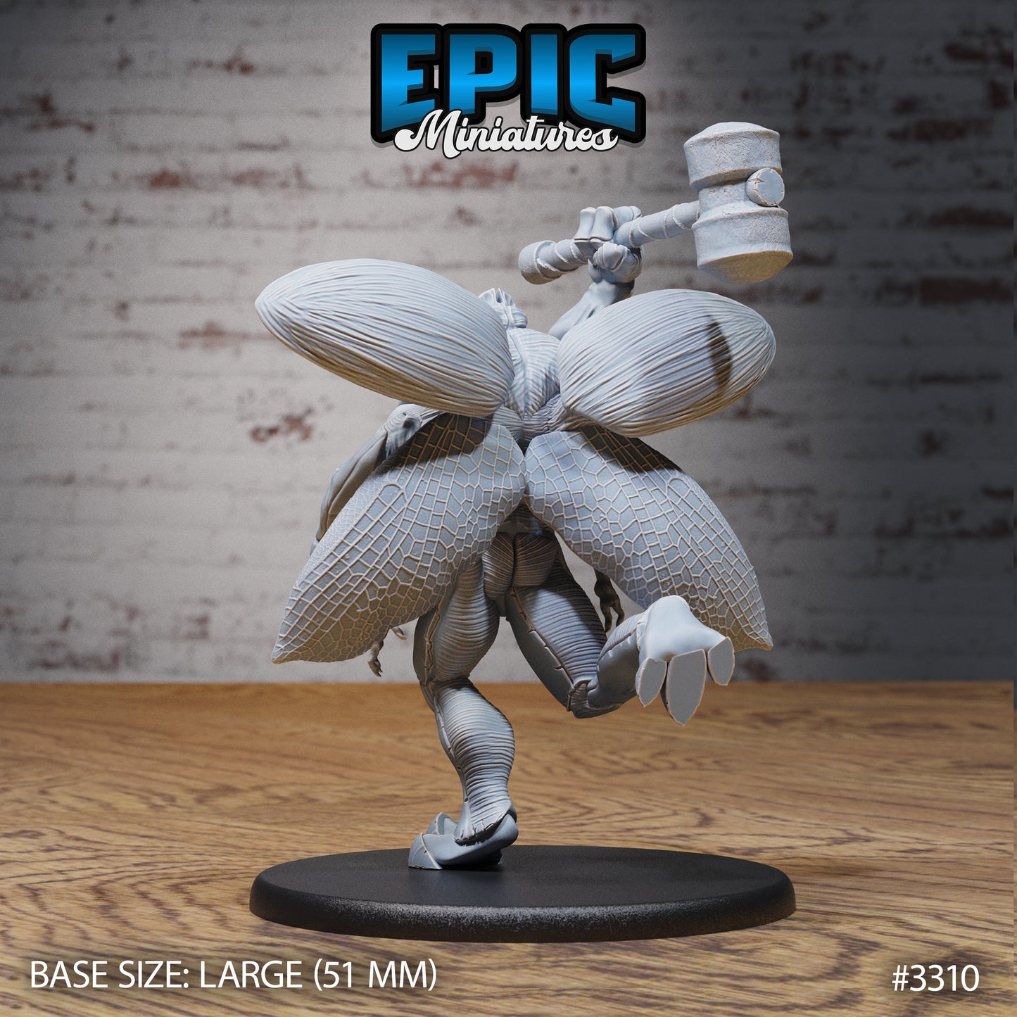 Demonic Insect General - Epic Miniatures | 32mm | Insectoid Jungle | Beetle | Hammer | Fighter | Barbarian