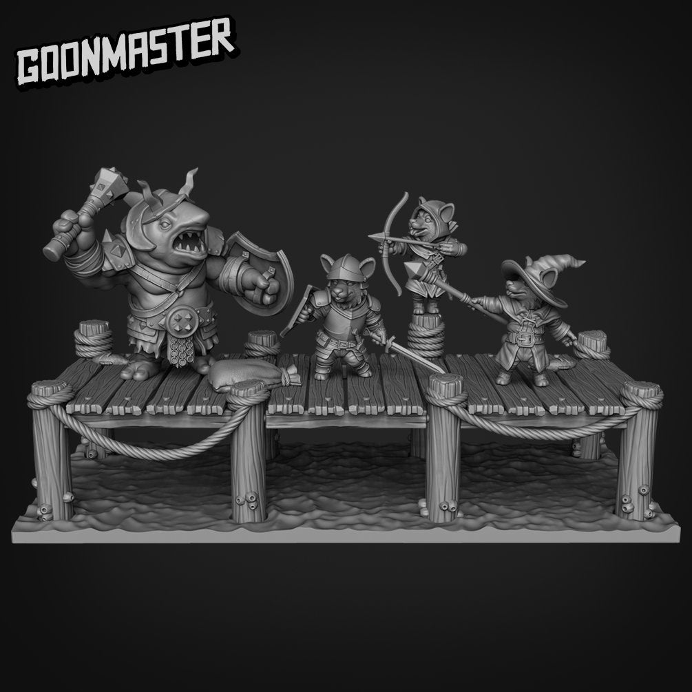 Dock Diorama - Goonmaster | Corgi Collective  Miniature | Pathfinder | Wargaming | Roleplaying Games | 32mm | Shark Berserker