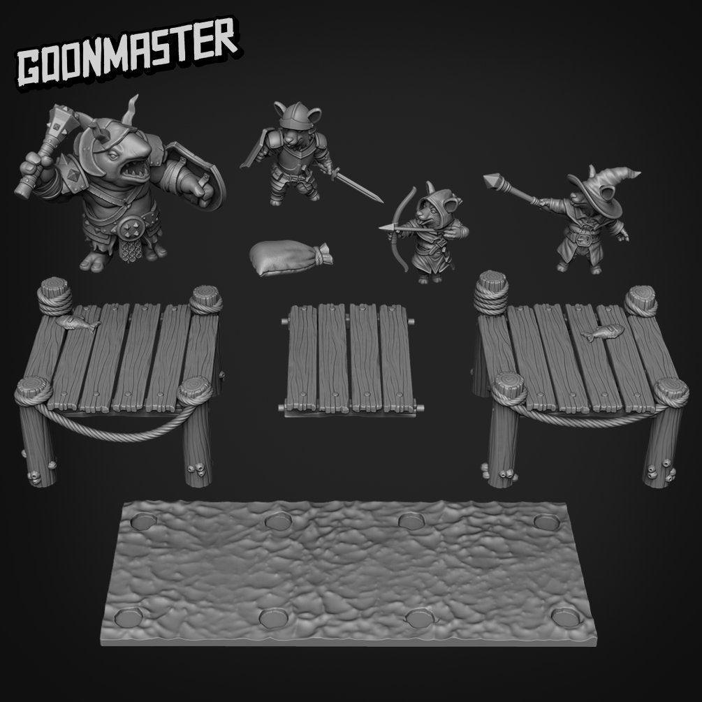 Dock Diorama - Goonmaster | Corgi Collective  Miniature | Pathfinder | Wargaming | Roleplaying Games | 32mm | Shark Berserker