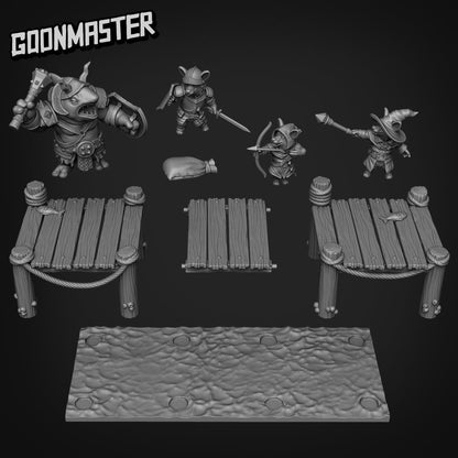 Dock Diorama - Goonmaster | Corgi Collective  Miniature | Pathfinder | Wargaming | Roleplaying Games | 32mm | Shark Berserker