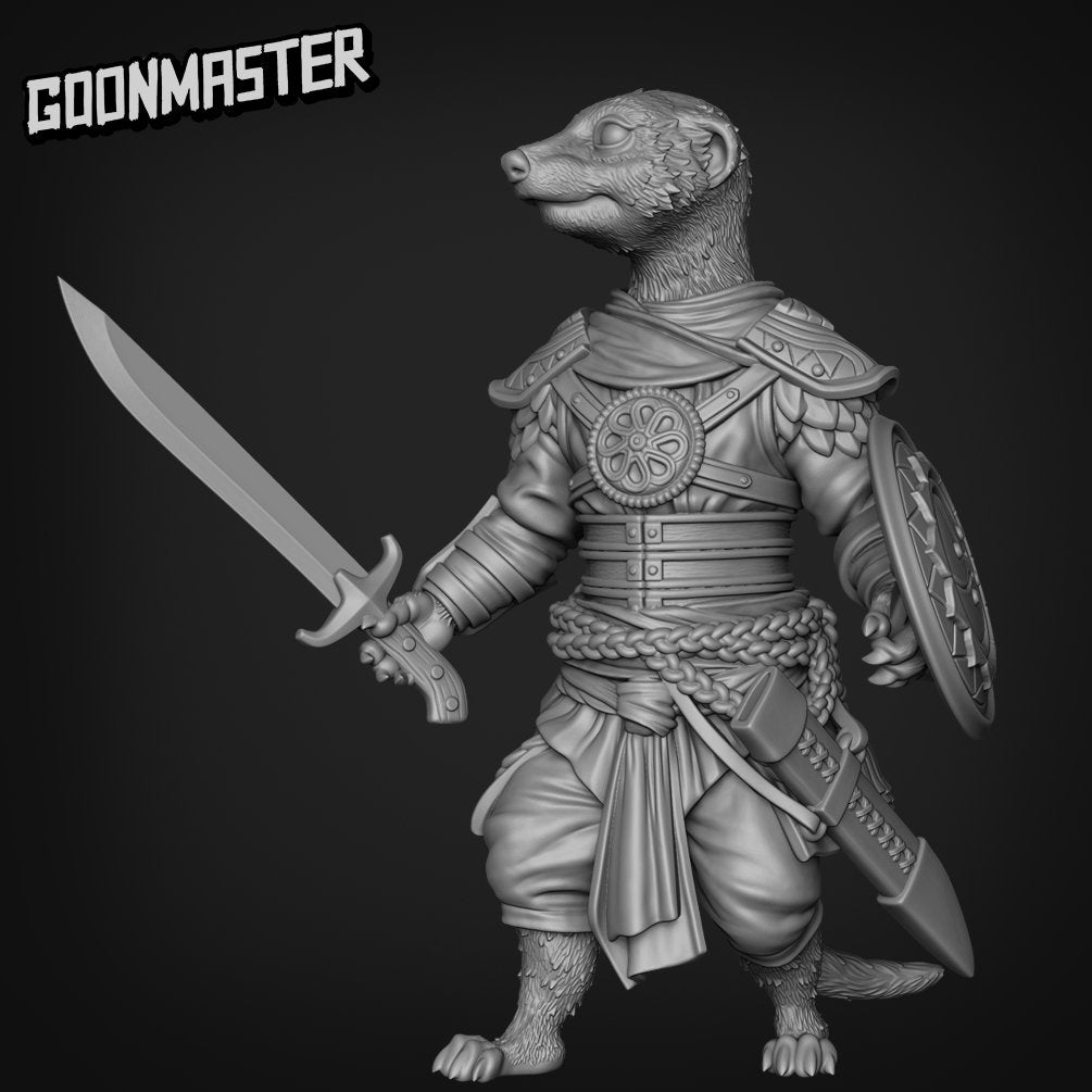 Meerkat Swordsman - Goonmaster | Miniature | Mighty Meerkat  | Wargaming | Roleplaying Games | 32mm | Soldier | Mercenary | Warband