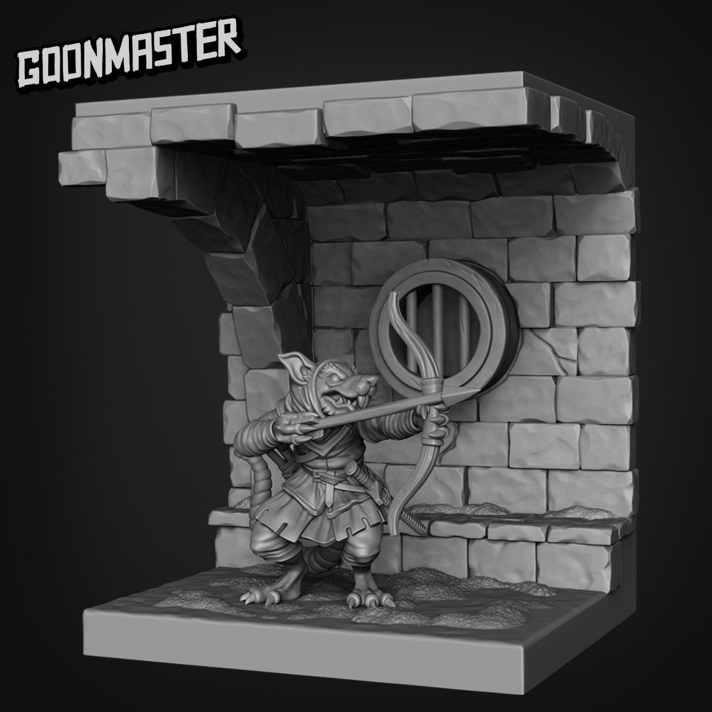 Rat Sewer Diorama - Goonmaster | Miniature | Mighty Meerkat  | Wargaming | Roleplaying Games | 32mm | Soldier | Mercenary | Warband