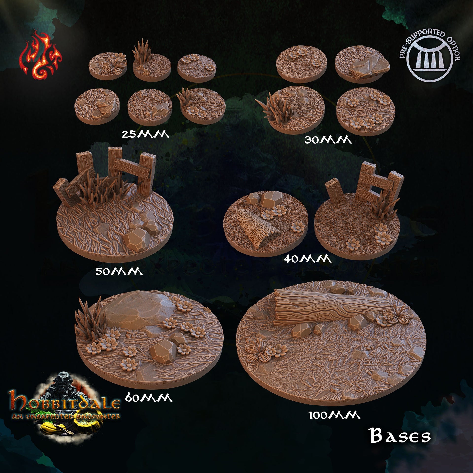 Meadow Bases - Crippled God Foundry- Unexpected Encounter | D&D  | 32mm | G rass | Field | Farm | Village