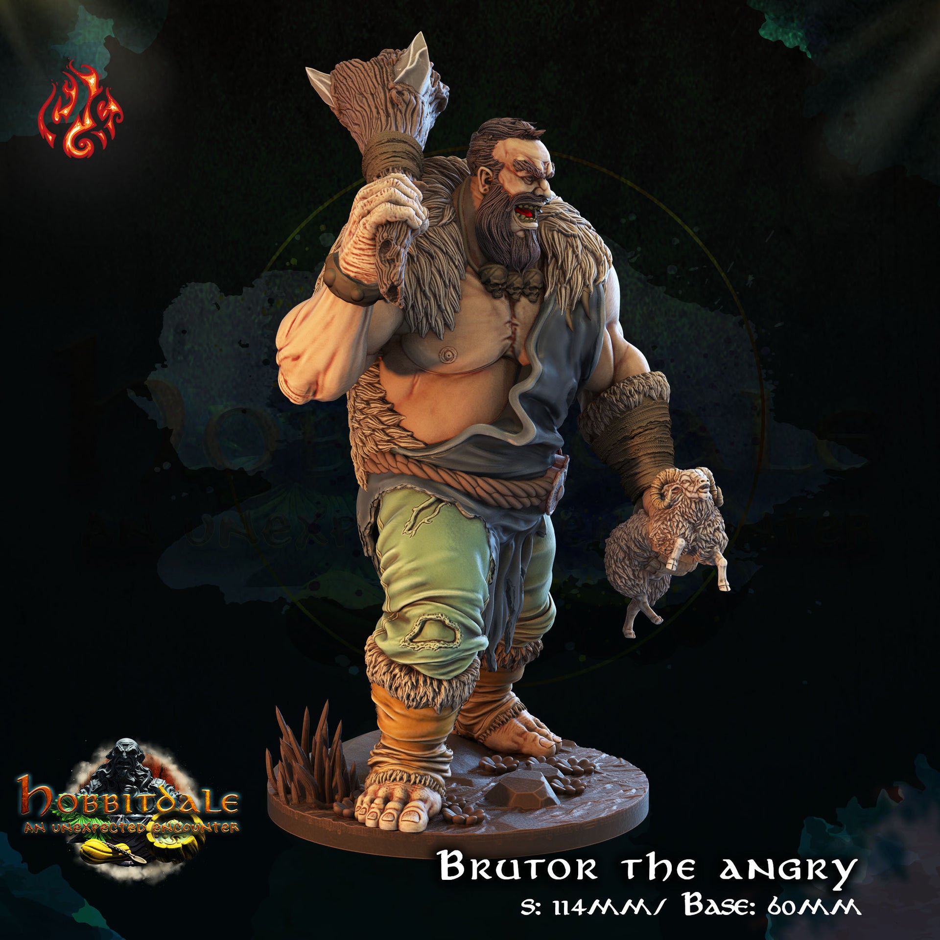 Brutor the Angry, Hill Giant - Crippled God Foundry | 32mm | Ogre | Ram | Club