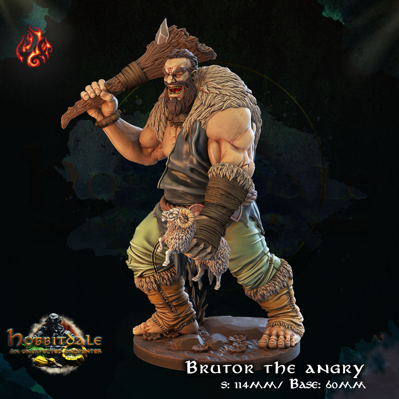 Brutor the Angry, Hill Giant - Crippled God Foundry | 32mm | Ogre | Ram | Club