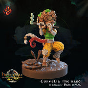 Cornelia the Bard - Crippled God Foundry | 32mm | Hill folk | Halfling | Gnome | Flute | Prformer