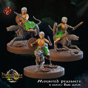 Mounted Peasants, Modular Halfling Villagers - Crippled God Foundry | 32mm | Hill folk | Militia | Warband