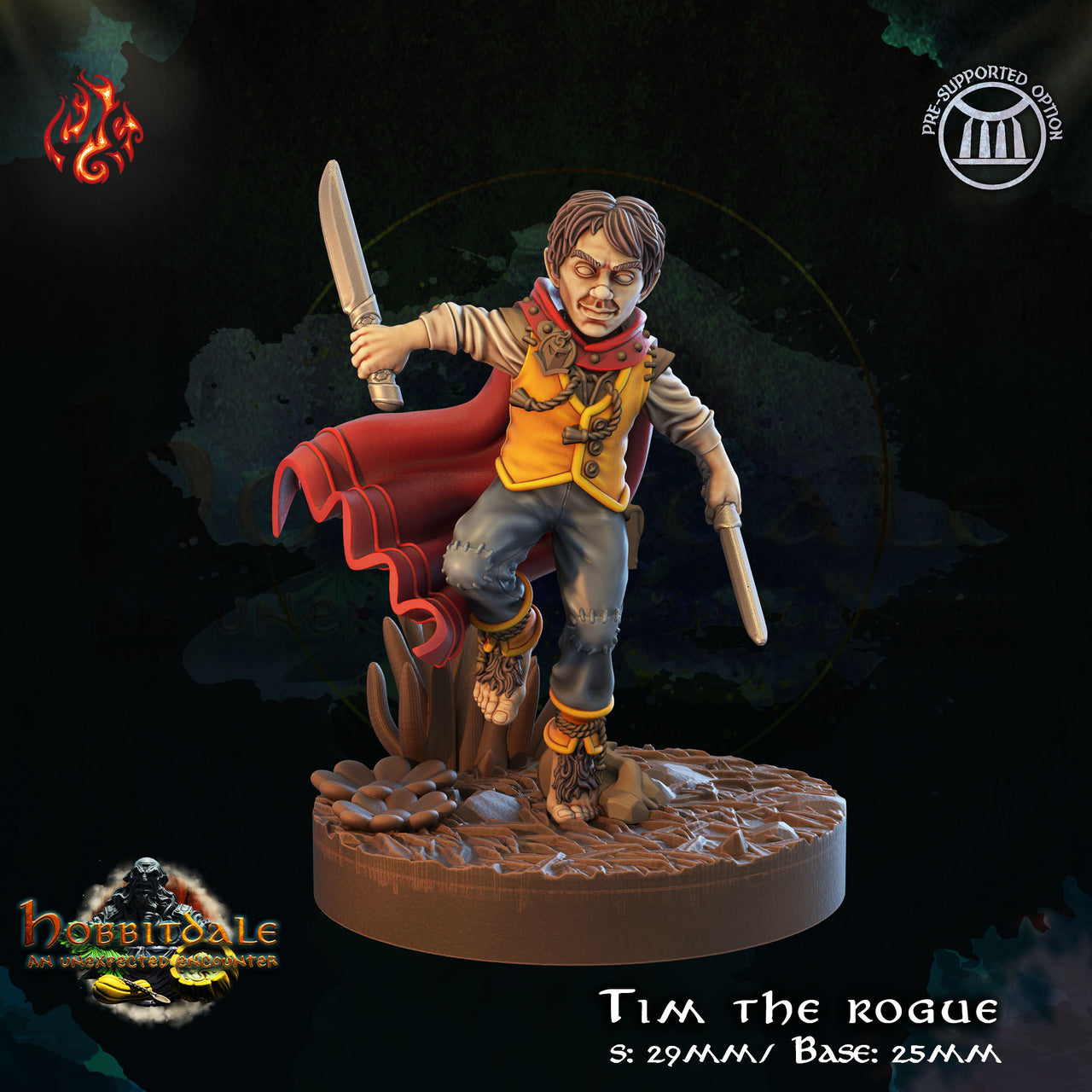 Tim the rogue - Crippled God Foundry | 32mm | Hill folk | Halfling | Gnome | Flute | Thief | Scout