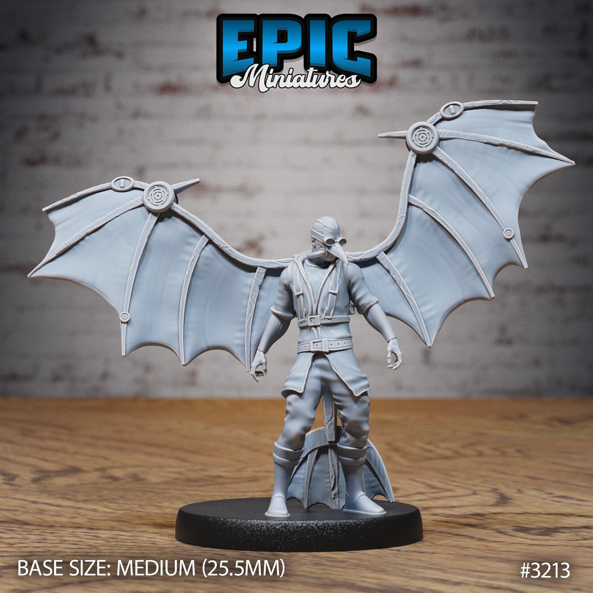 Winged Glider Pilot Levi - Epic Miniatures | Steam Inventions | 28mm | 32mm | PC | Bird | Steampunk | Scout | Inventor | Rocketeer