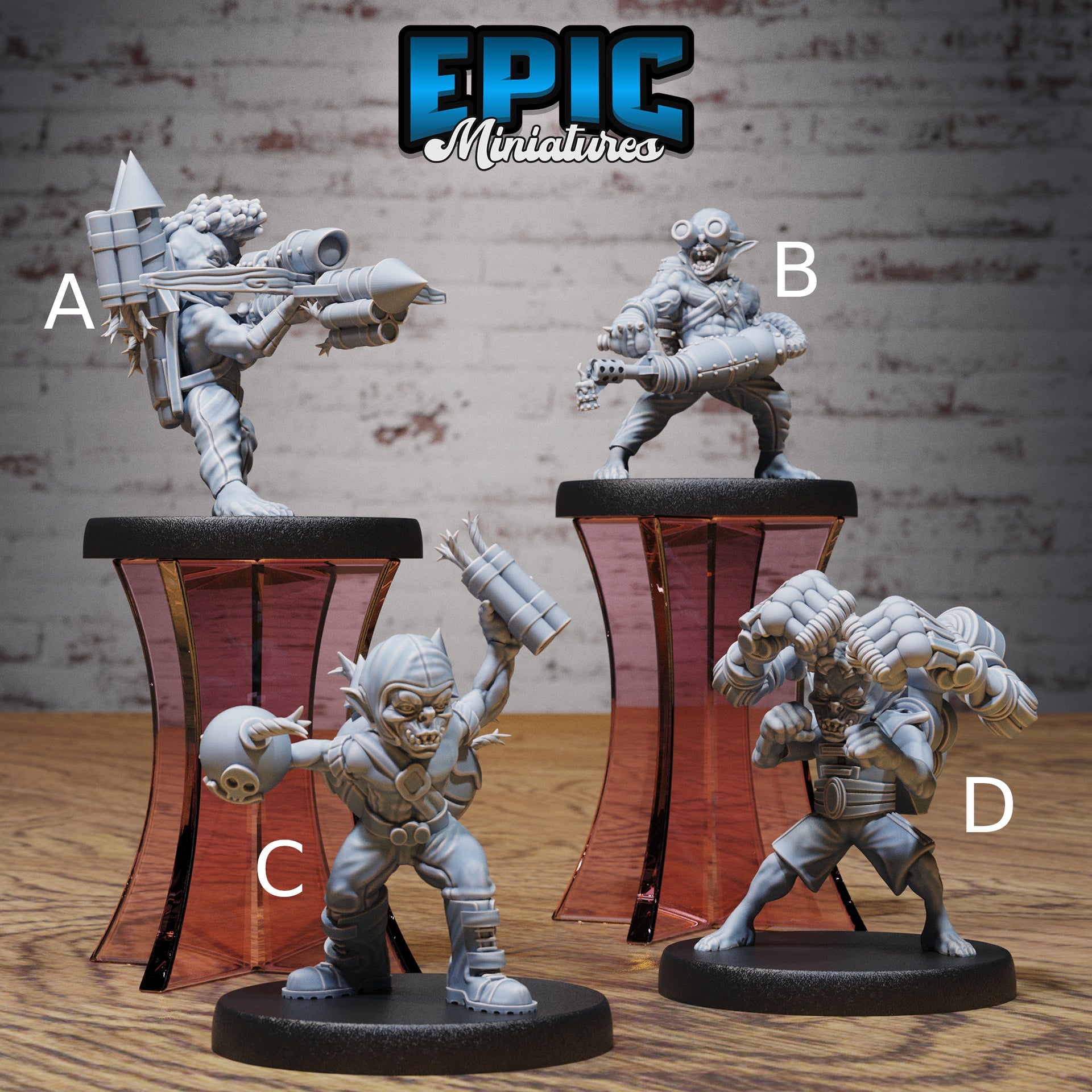 Steam Goblins - Epic Miniatures | Steam Inventions | 28mm | 32mm | PC | Steampunk | Boxer | Engineer | Gunner | Rocket