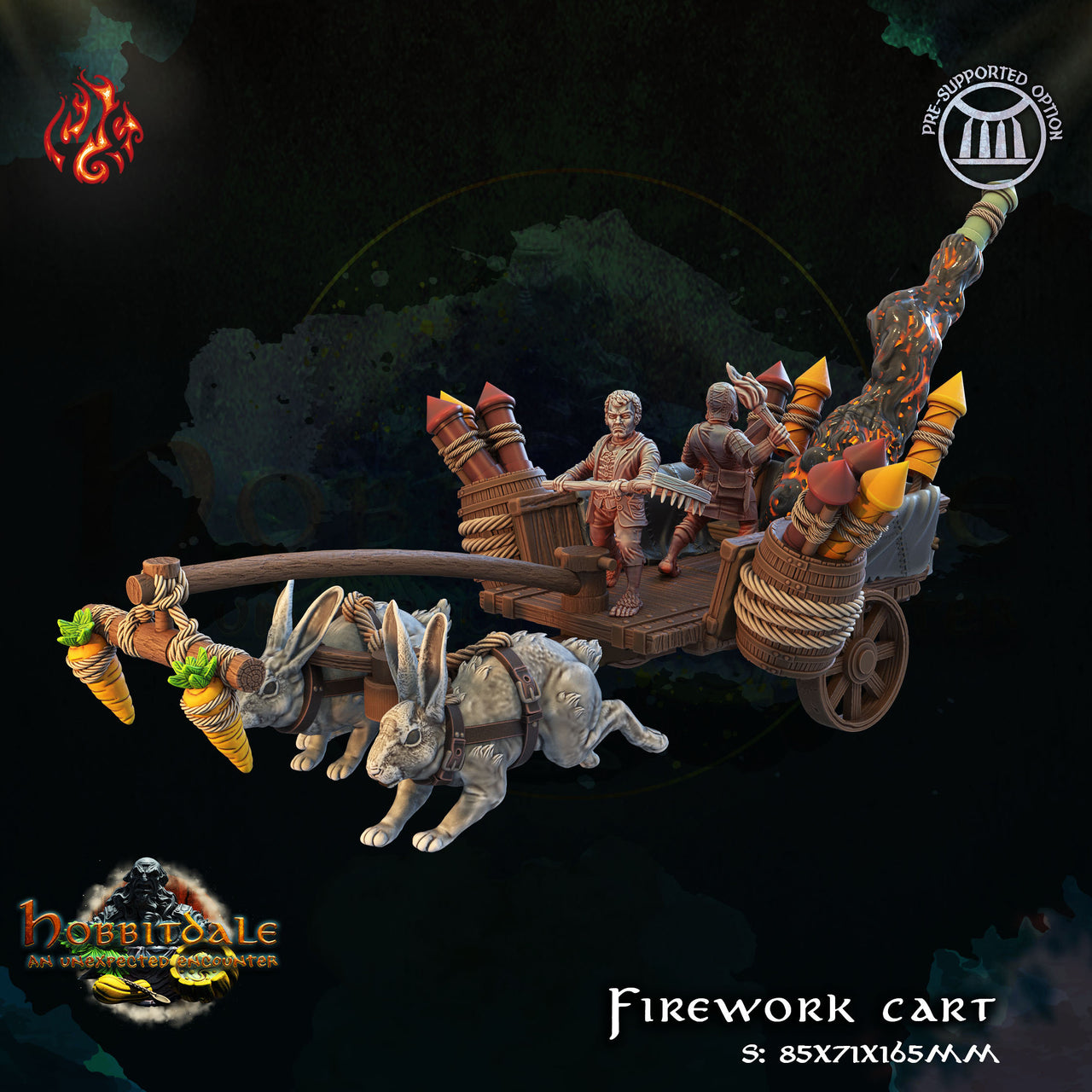Fireworks Cart - Crippled God Foundry | 32mm | Hill folk | Halfling | Gnome | Rabbit | Calvary | Warmachine