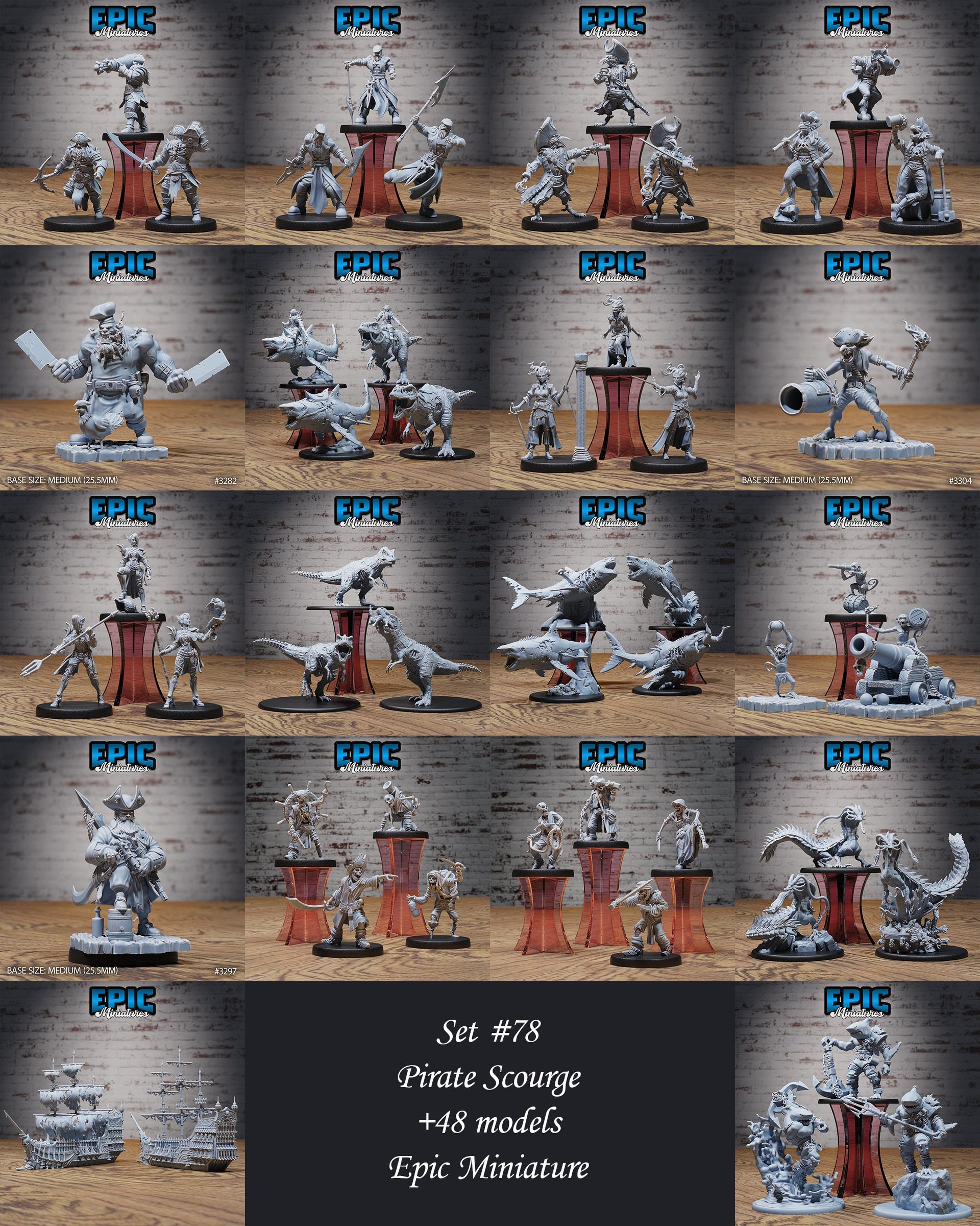 Gorgon Pirate - Epic Miniatures | 32mm | Pirate Scourge | Medusa | Swashbuckler | Rogue | Bandit