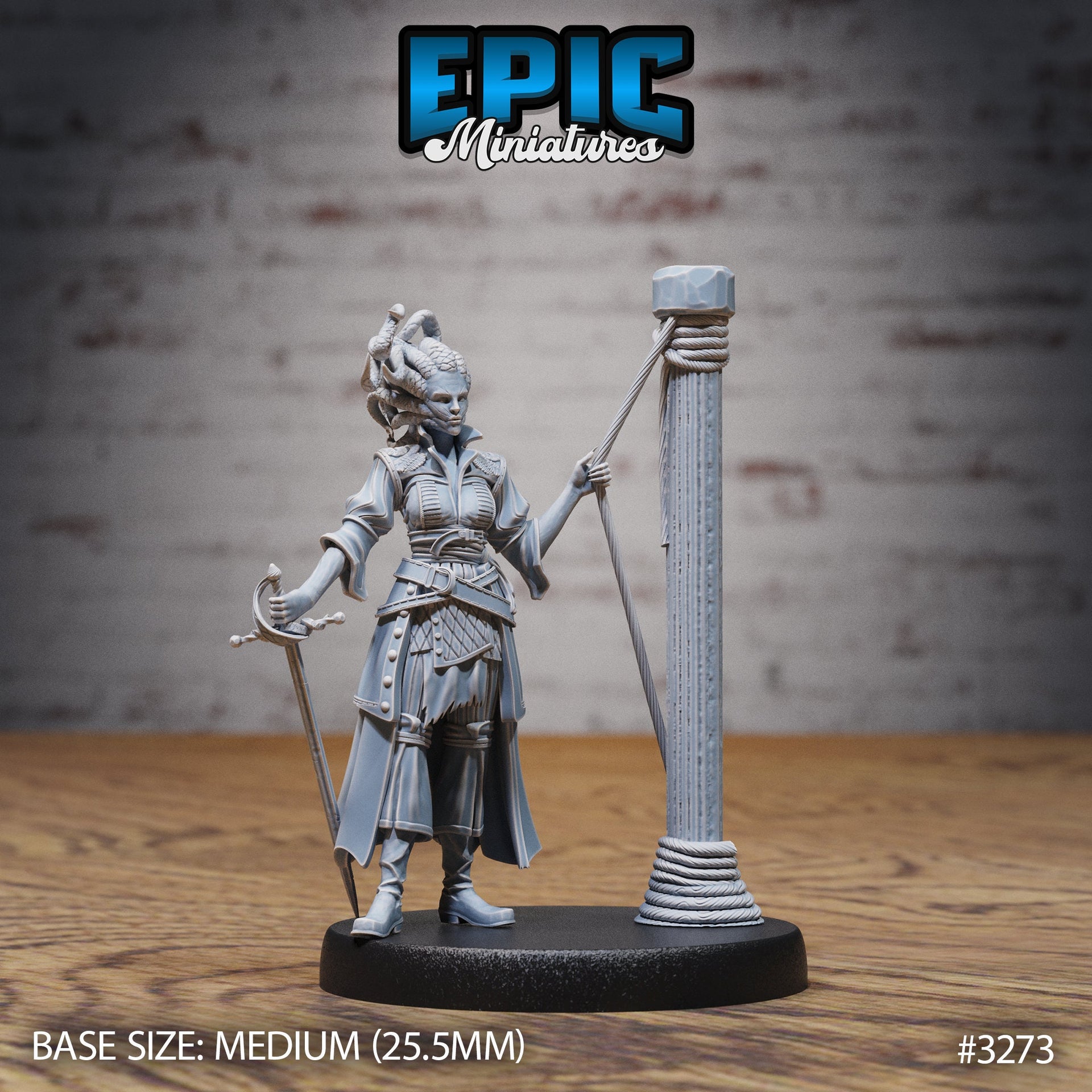 Gorgon Pirate - Epic Miniatures | 32mm | Pirate Scourge | Medusa | Swashbuckler | Rogue | Bandit