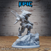 Shark Folk Anchor Pirate - Epic Miniatures | 32mm | Pirate Scourge | Sharkin | Brawler | Champion