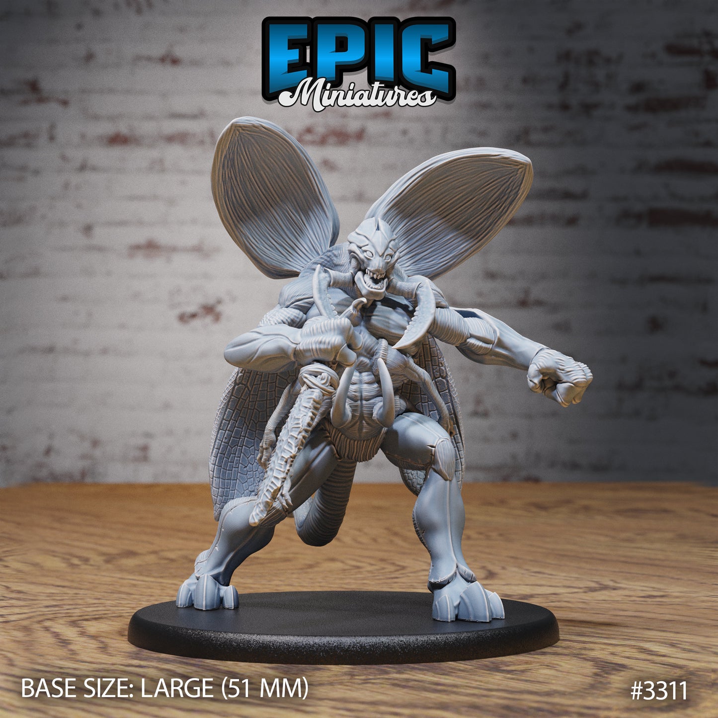 Demonic Insect General - Epic Miniatures | 32mm | Insectoid Jungle | Beetle | Hammer | Fighter | Barbarian