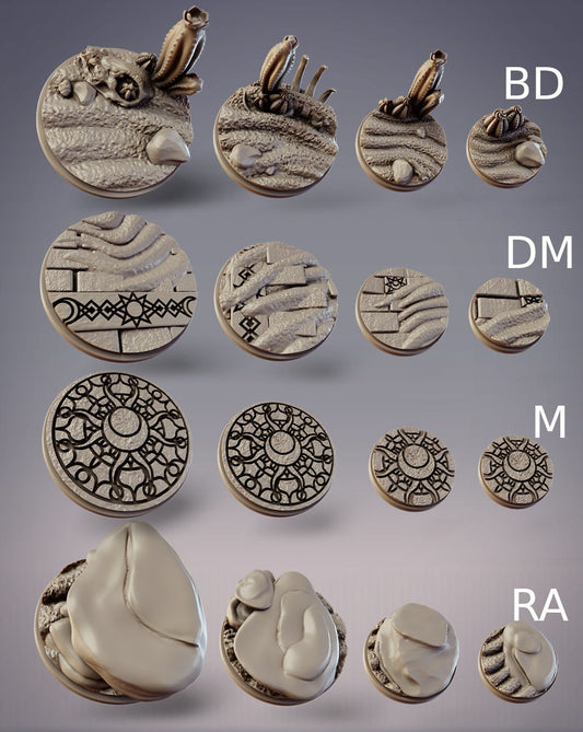 Desert Miniature Bases - CobraMode | Wargaming | Roleplaying Games | 25.4 | 30mm | 40mm | 50mm | Market | Symbol | Rock | Stone