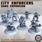 City Watch, Enforcer Gan Expansion - Print Minis | Sci Fi | Light Infantry | 28mm Heroic | Rogue | Soldier | Cyberpunk