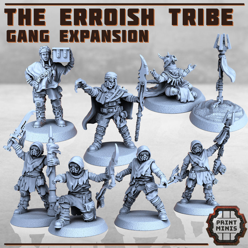 Erroish Tribe Gang Expansion- Print Minis | Sci Fi | Light Infantry | Imperial | 28mm Heroic | Male | Female | Nomad