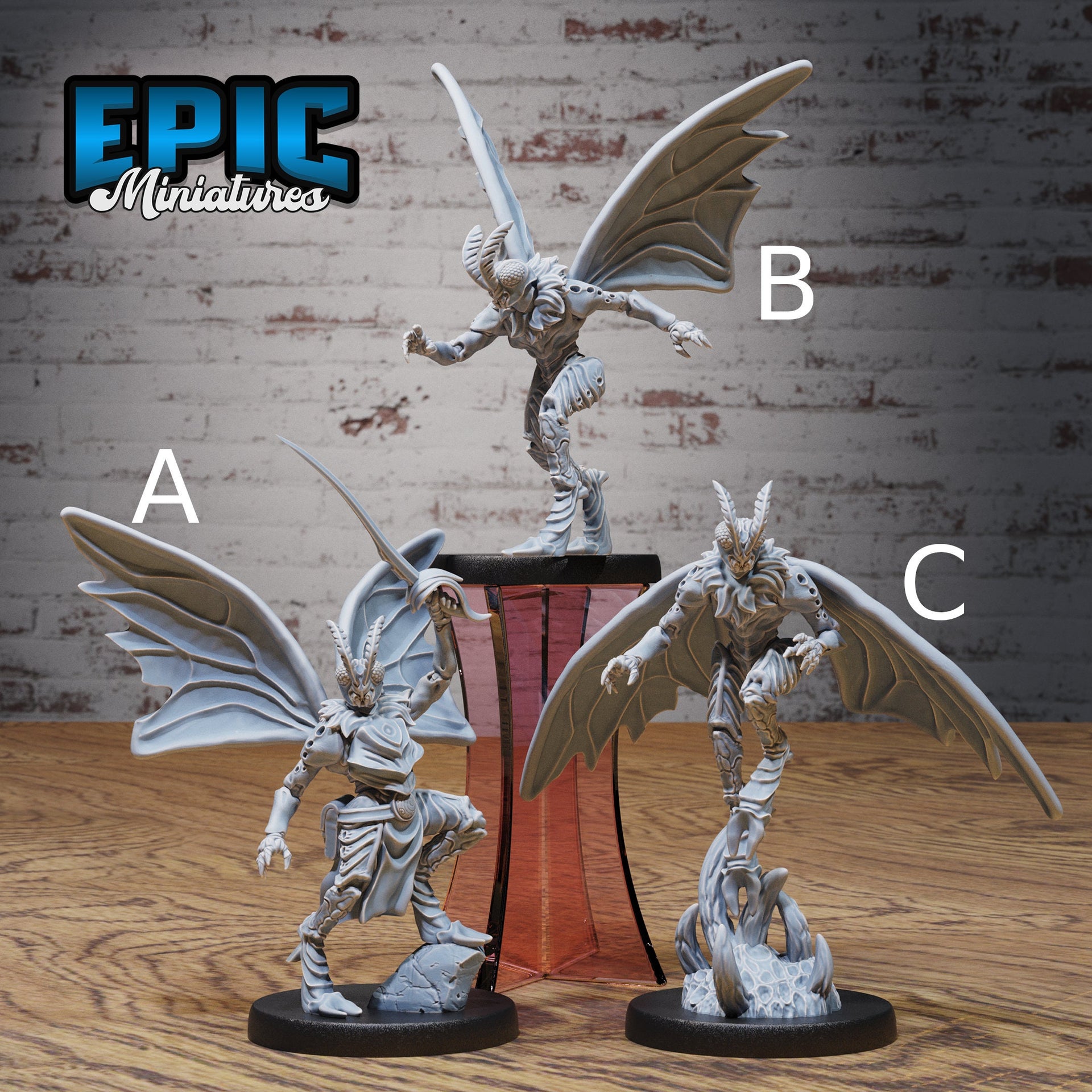 Moth Folk Warrior - Epic Miniatures | 32mm | Insectoid Jungle | Bug | bugfolk | Scout | Rogue | Fighter