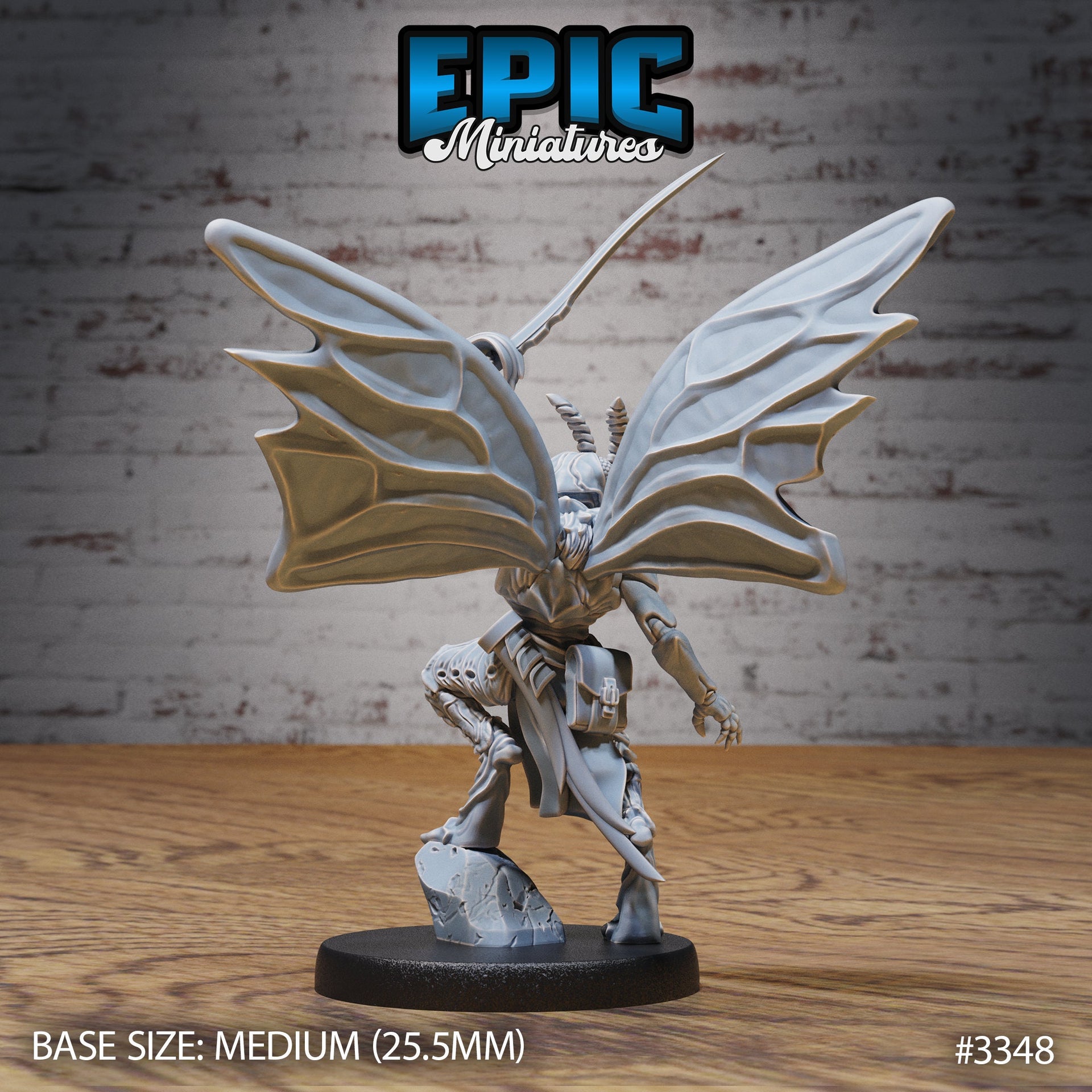 Moth Folk Warrior - Epic Miniatures | 32mm | Insectoid Jungle | Bug | bugfolk | Scout | Rogue | Fighter