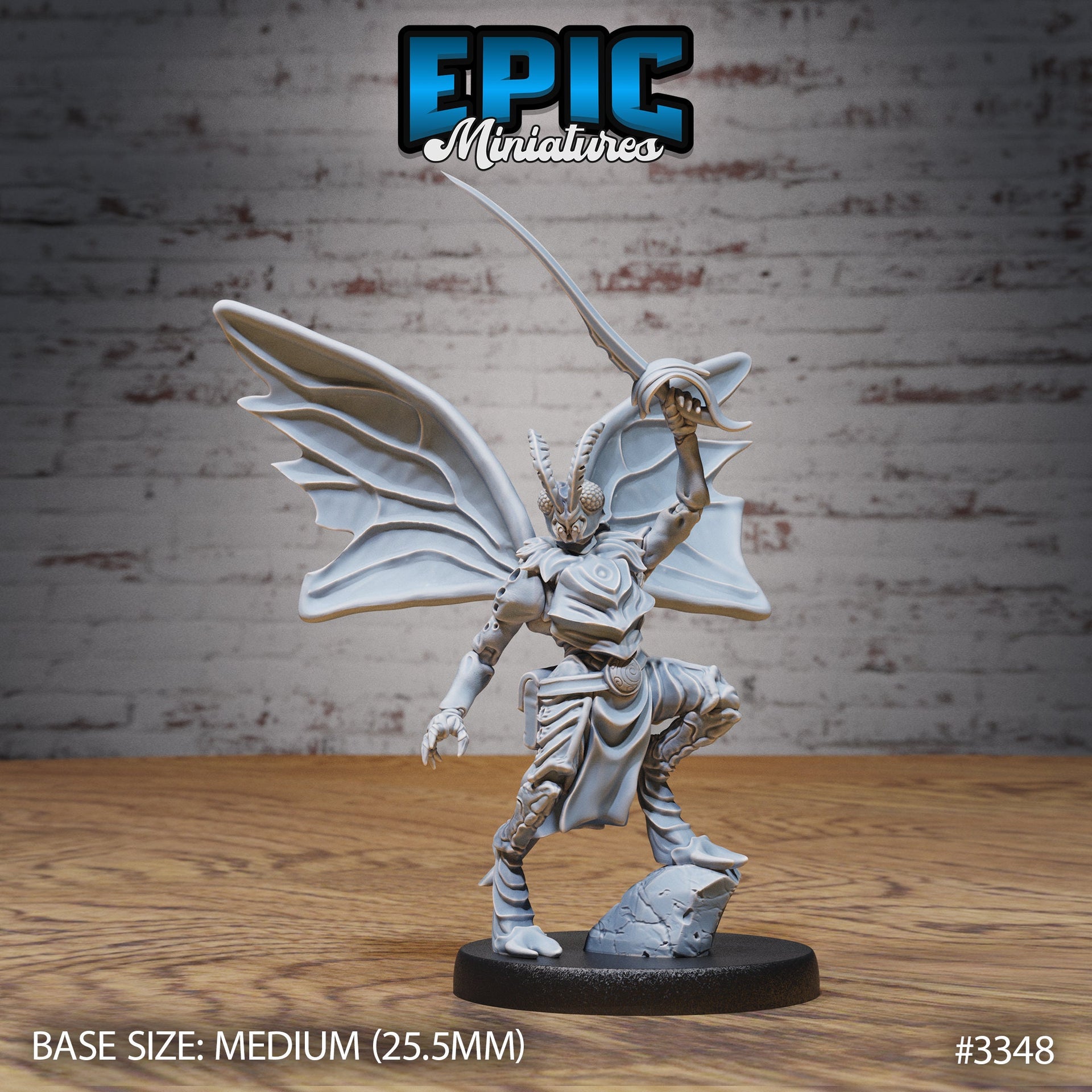 Moth Folk Warrior - Epic Miniatures | 32mm | Insectoid Jungle | Bug | bugfolk | Scout | Rogue | Fighter