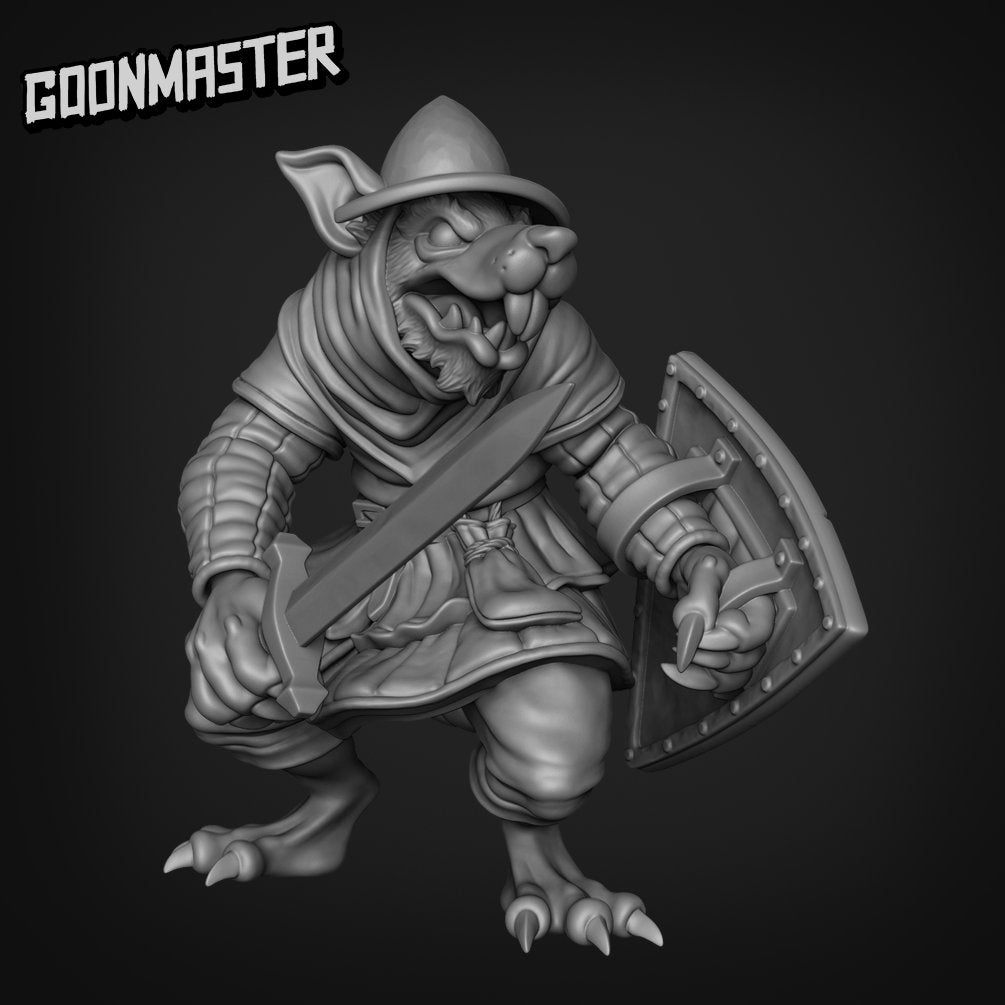 Rat Soldier - Goonmaster | Miniature | Mighty Meerkat  | Wargaming | Roleplaying Games | 32mm | Soldier | Mercenary | Warband