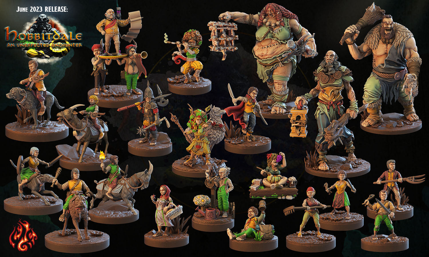 Commoners, Halfling Villagers - Crippled God Foundry | 32mm | Hill folk | Drunk | Pope | Eating