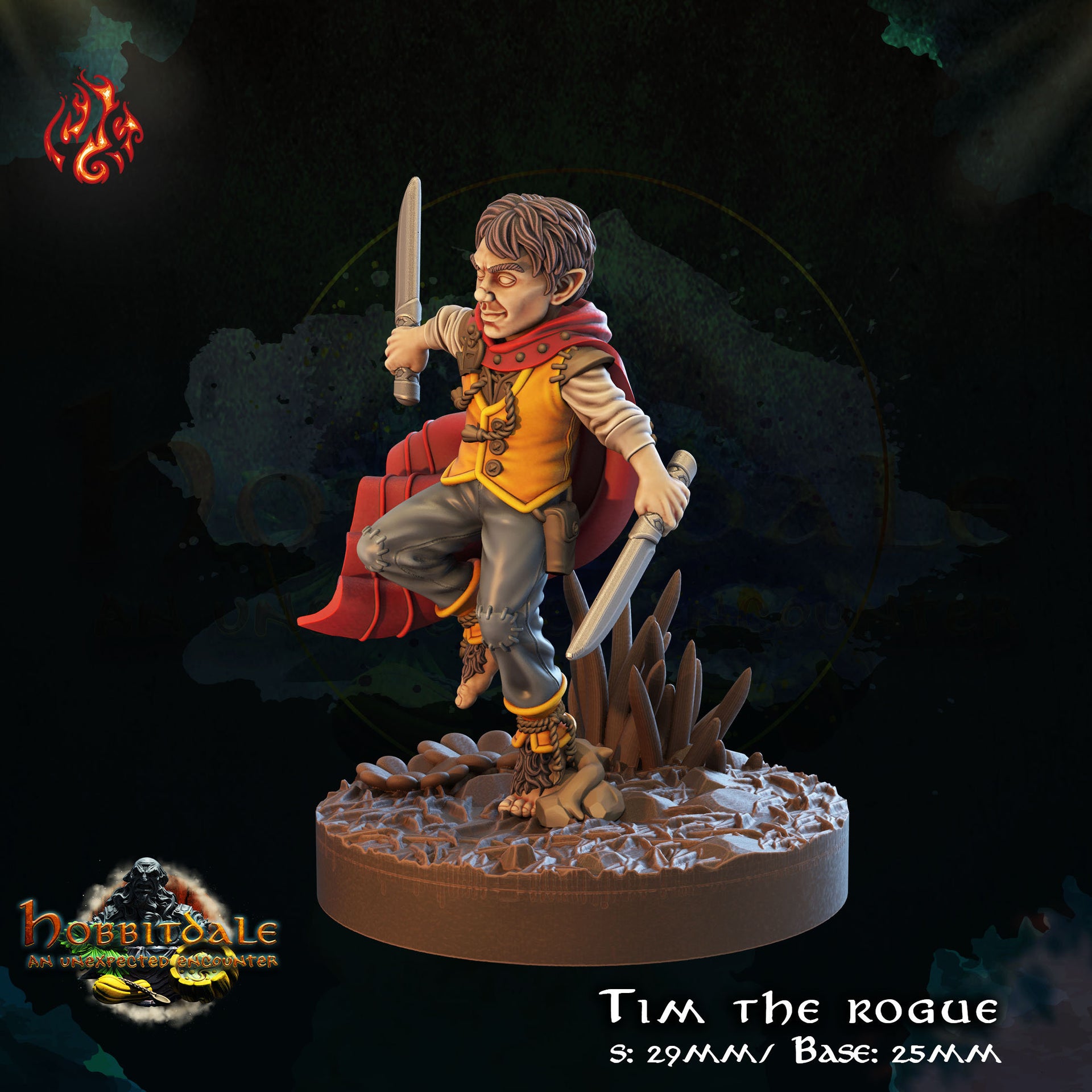 Tim the rogue - Crippled God Foundry | 32mm | Hill folk | Halfling | Gnome | Flute | Thief | Scout