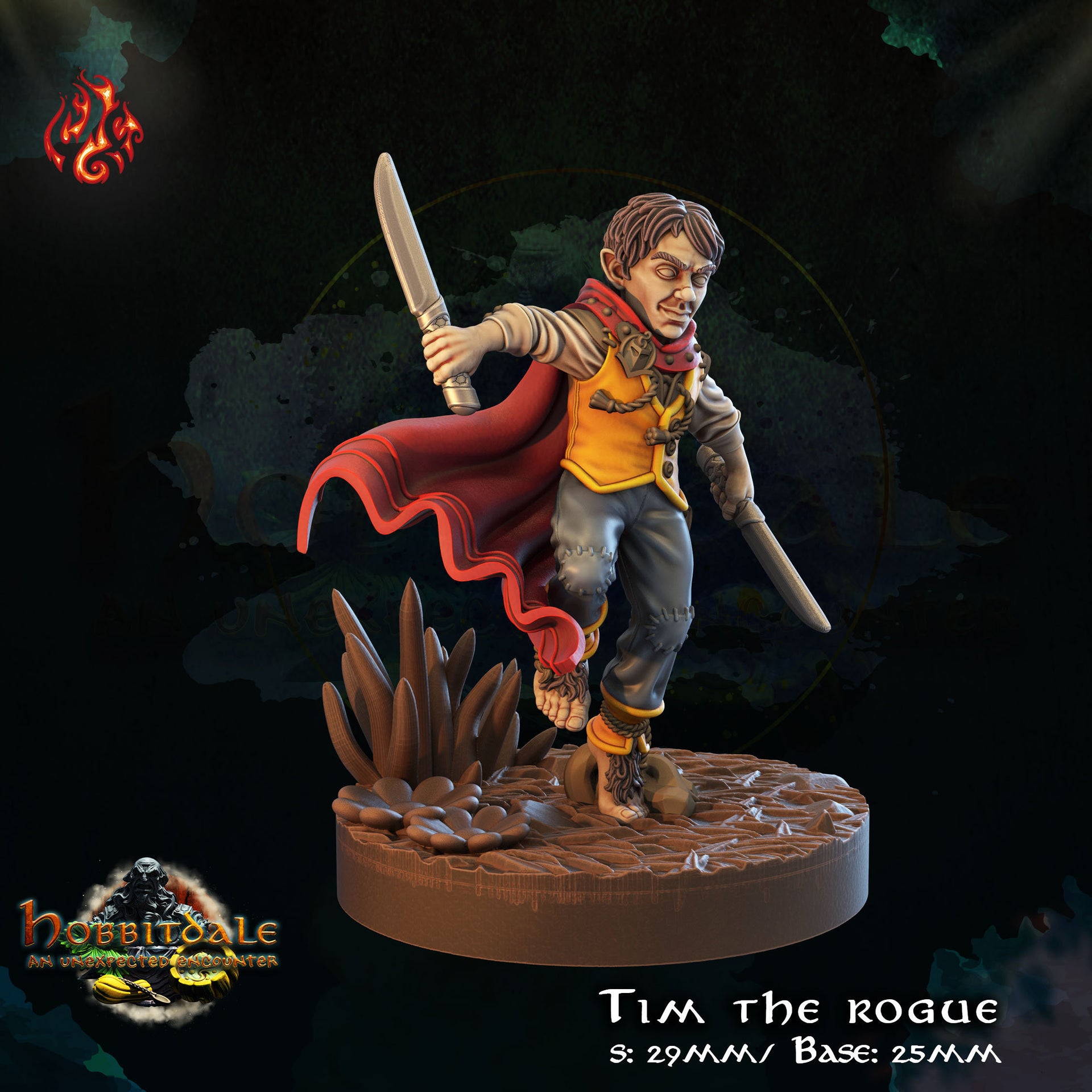 Tim the rogue - Crippled God Foundry | 32mm | Hill folk | Halfling | Gnome | Flute | Thief | Scout