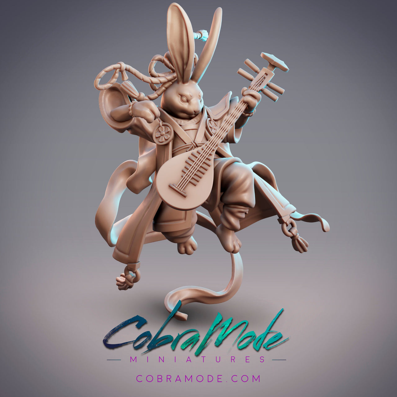 Guanghan Court Bard Shining Wave, Rabbit Musician- CobraMode | Miniature | Wargaming | Roleplaying Games | 32mm