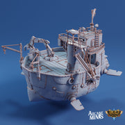 Beluga Junker Barge - Arcane Minis | 32mm | Destroyer | Airship | Pirate Ship | Scrap Yard | Salvage