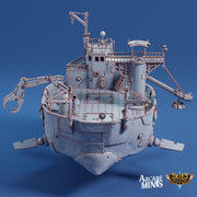 Beluga Junker Barge - Arcane Minis | 32mm | Destroyer | Airship | Pirate Ship | Scrap Yard | Salvage