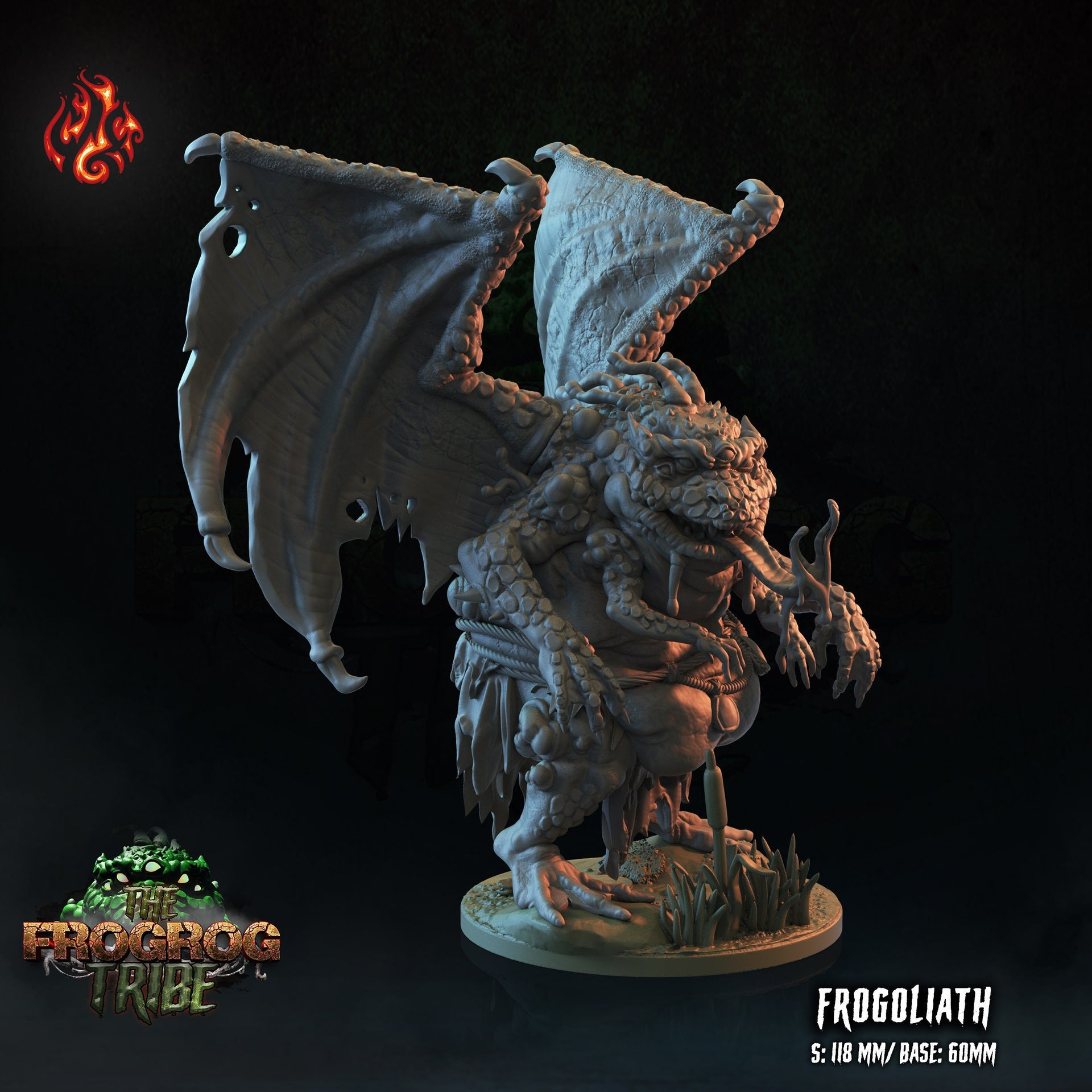 Frogoliath - Crippled God Foundry - Frogrog Tribe | D&D | 32mm | Lizardfolk | Demon | Mutant | Dragon | Swamp