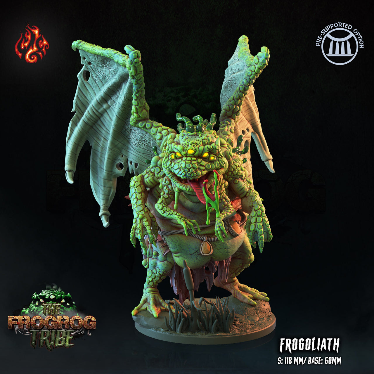 Frogoliath - Crippled God Foundry - Frogrog Tribe | D&D | 32mm | Lizardfolk | Demon | Mutant | Dragon | Swamp