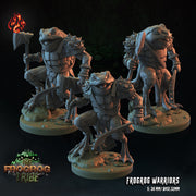 Frogfrog Warriors - Crippled God Foundry - Frogrog Tribe | D&D | 32mm | Lizardfolk | Toad | Frog | Barbarian