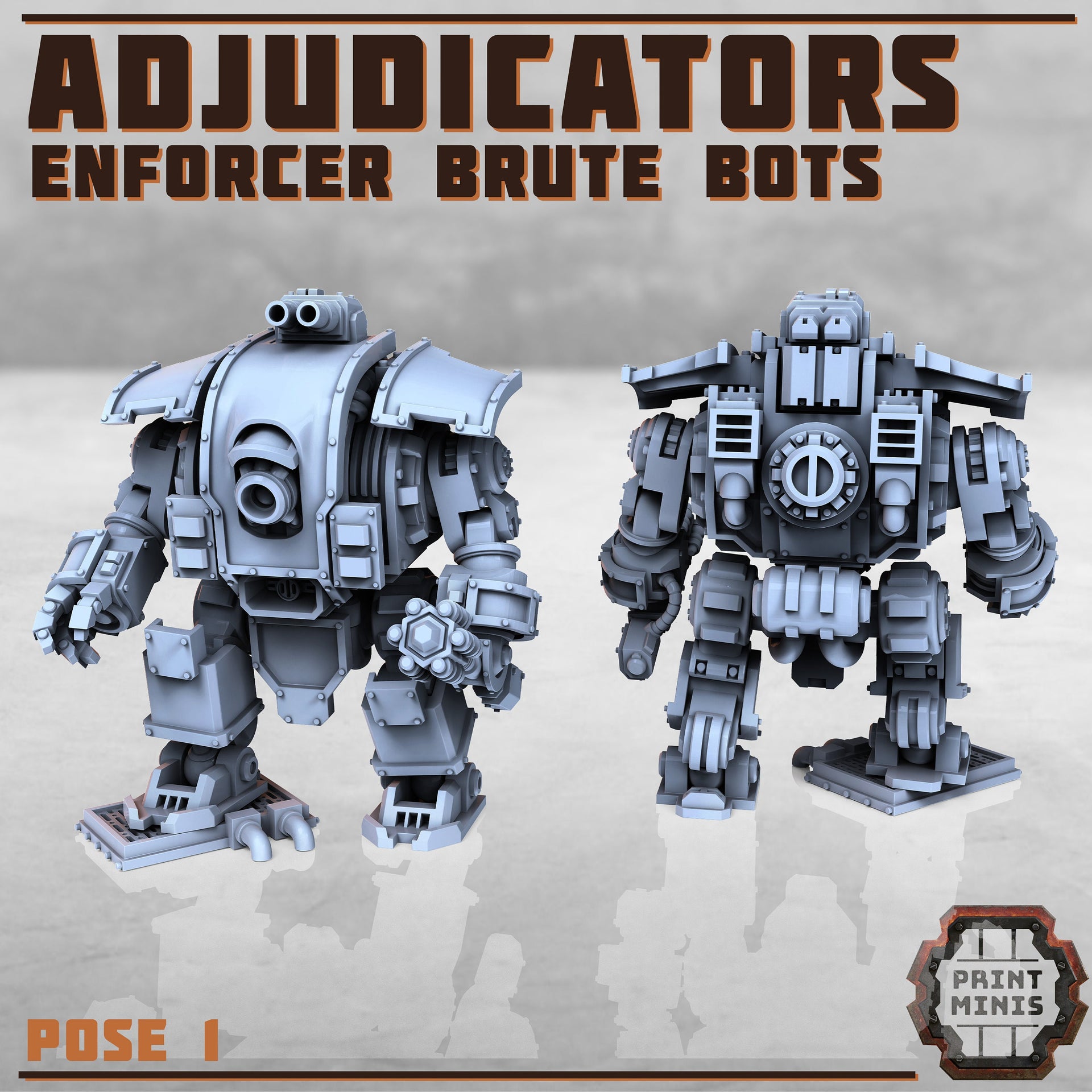 Adjudicator Brute Bots, Modular War Mech - Print Minis | Sci Fi | Robot | Titan