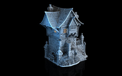 Tombstone Residence - 3DP4U Medieval Town | Miniature | Wargaming | Roleplaying Games | 32mm | House | Playable | Filament | 3d printed